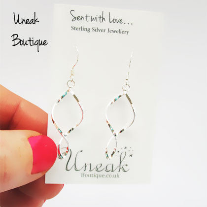Open Twist Silver Earrings