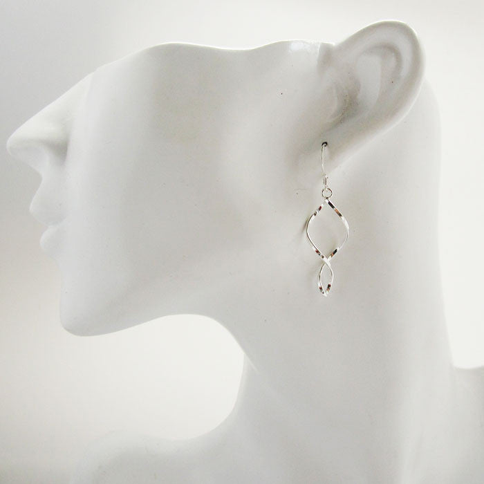 Open Twist Silver Earrings