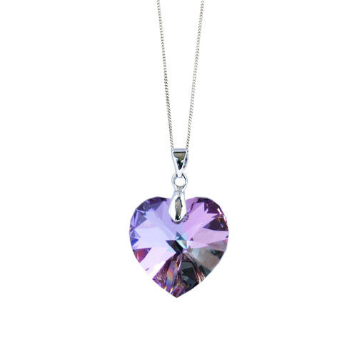 Handmade Necklace with a Vitrail Light Heart Pendant by Love Lily