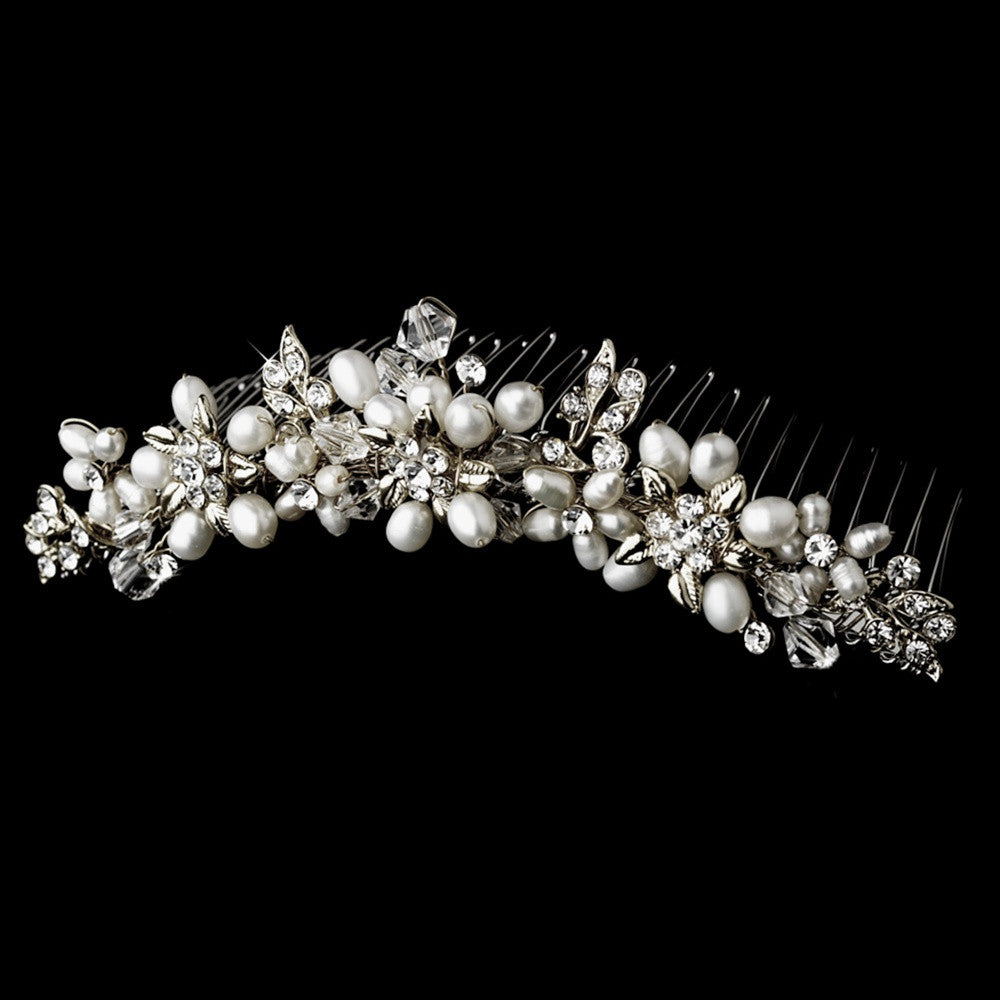 Sophia Pearl and Crystal Tiara Wedding Hair Comb