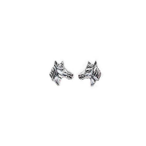 Sterling Silver Horses Head Stud Earrings