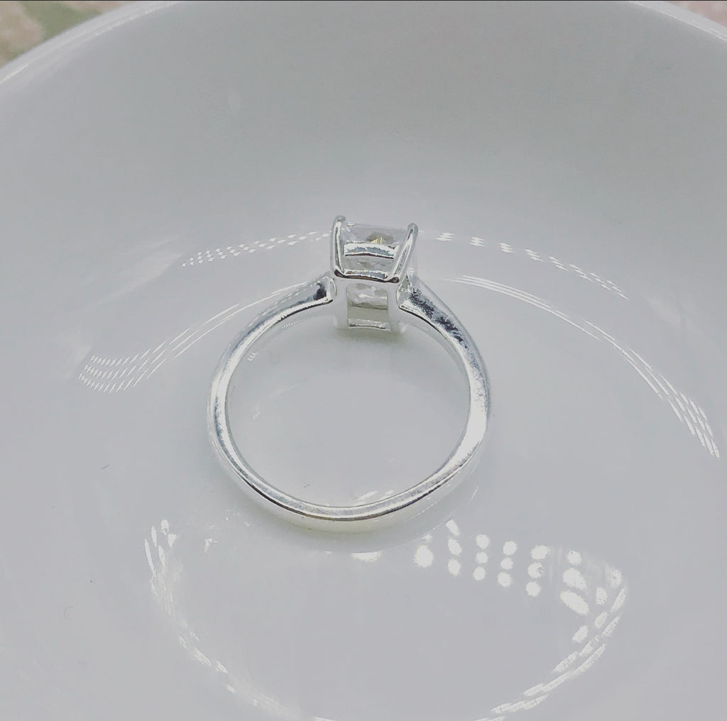 Belle Emerald Cut Cubic Zirconia Ring