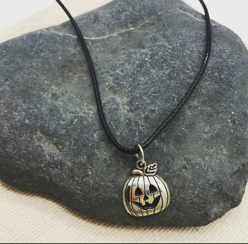 Pumpkin Patch Black Cord Necklace