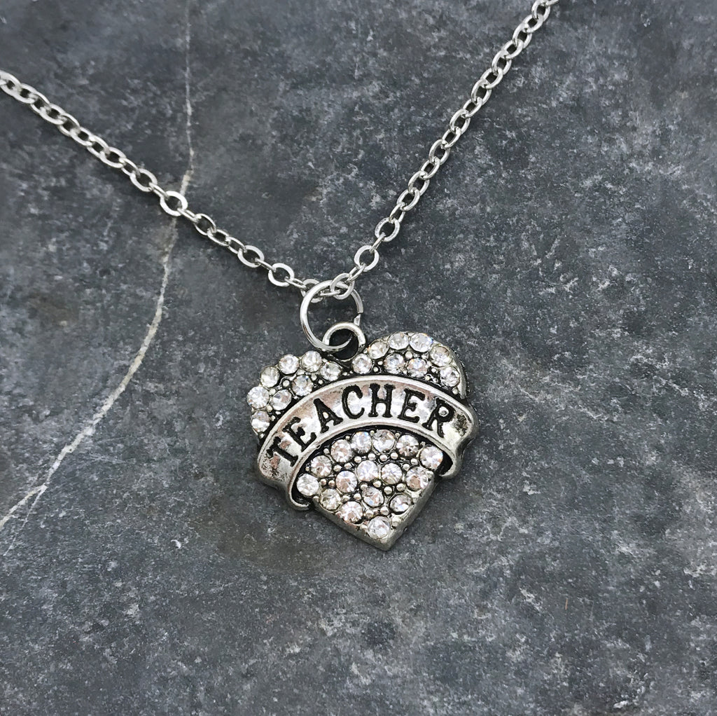 Teacher Ice Crystal Heart Pendant