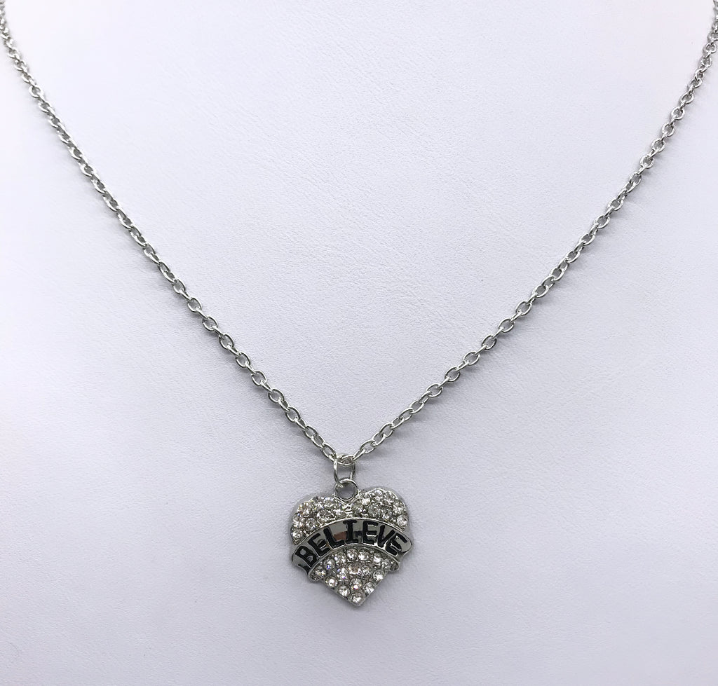 Believe Ice Crystal Heart Pendant