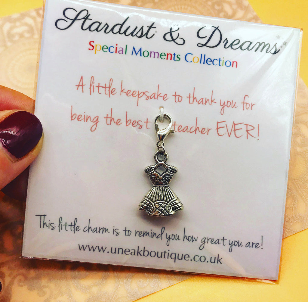 Best Teacher Ever Keepsake Dress Charm