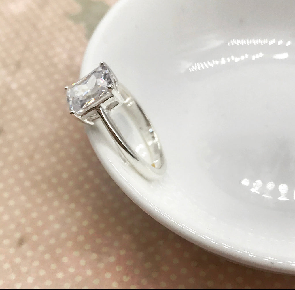 Belle Emerald Cut Cubic Zirconia Ring
