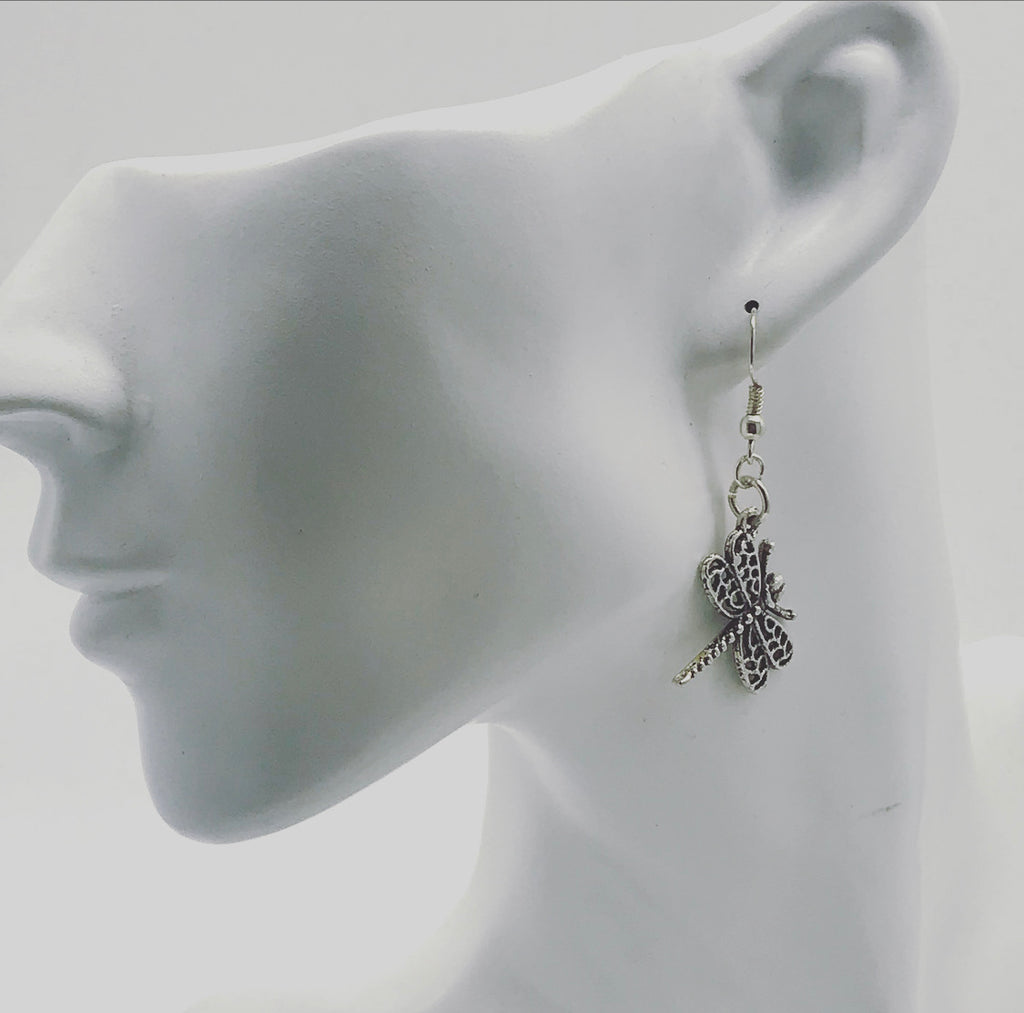 Silver Dragonfly Earrings