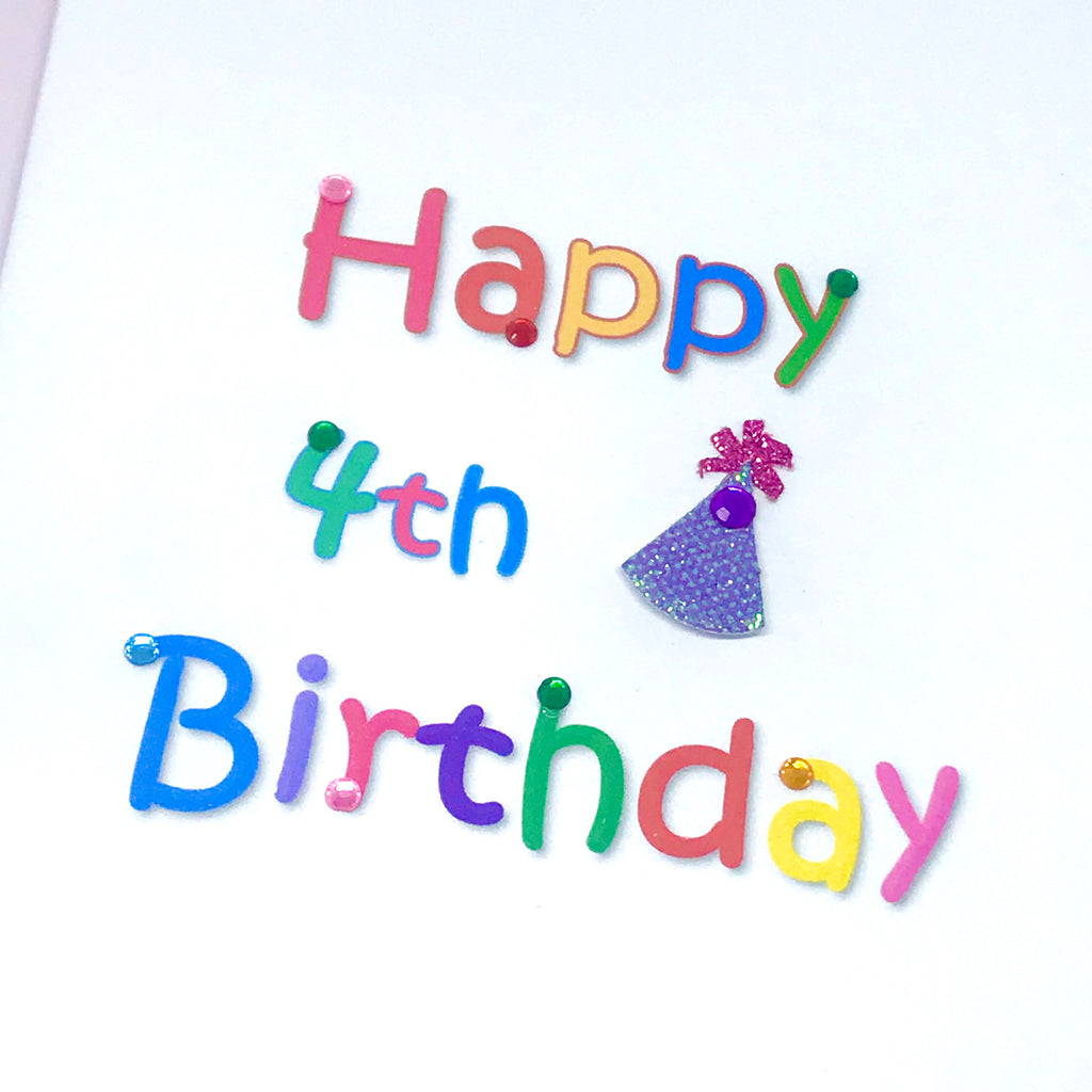 Party Time 4th Birthday Card