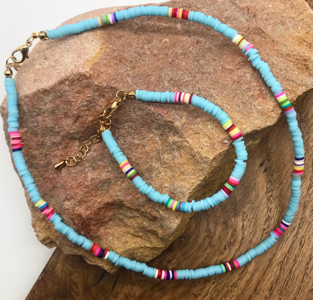 Cabana Beach Aqua Necklace Set