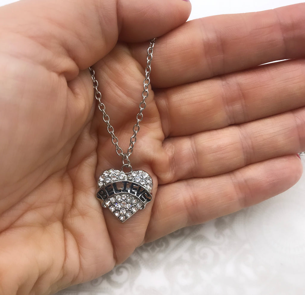 Believe Ice Crystal Heart Pendant