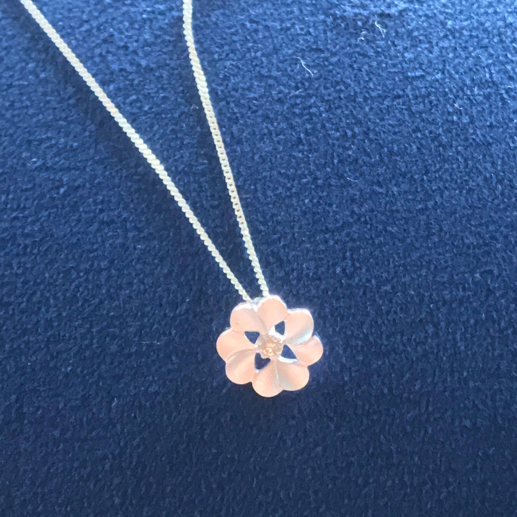 Serenity Flower Pendant with Cubic Zirconia