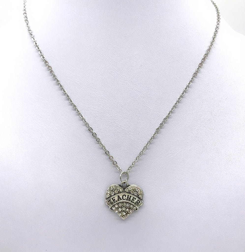 Teacher Ice Crystal Heart Pendant