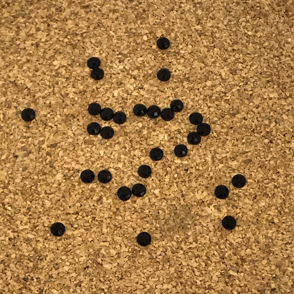 Black Jet Hotfix Crystal Rhinestones 3mm