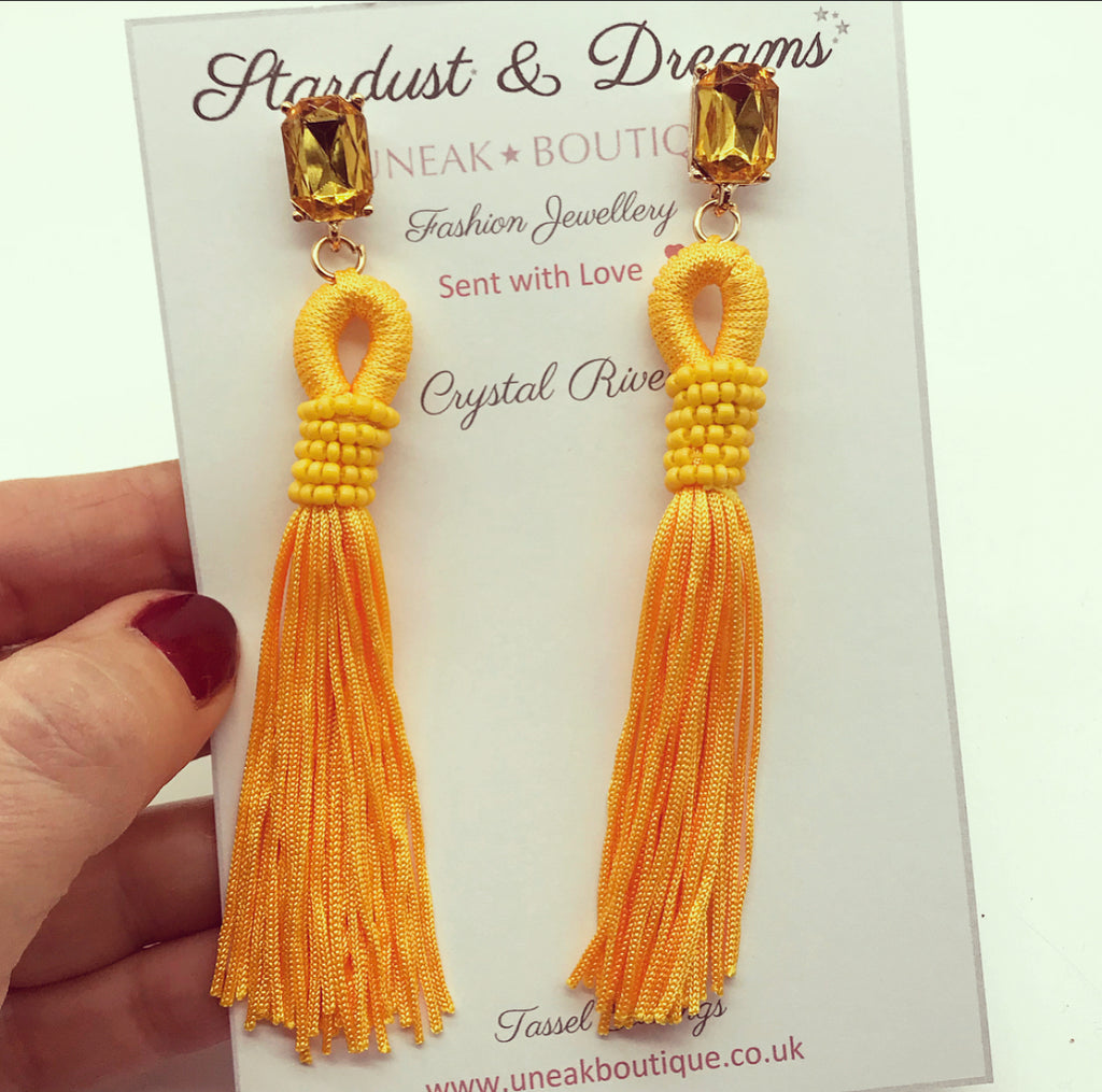 crystal river tassle earrings 