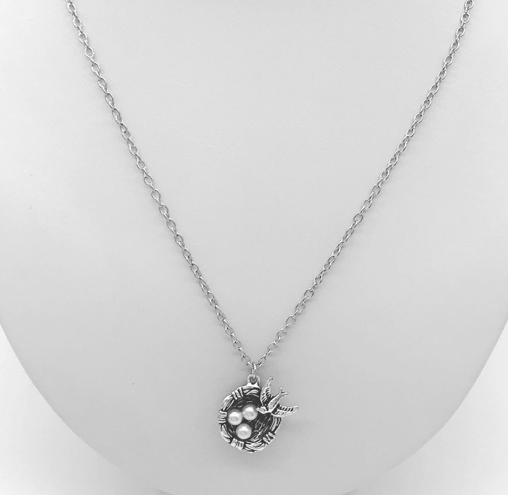 Home is Your Nest Silver Pendant
