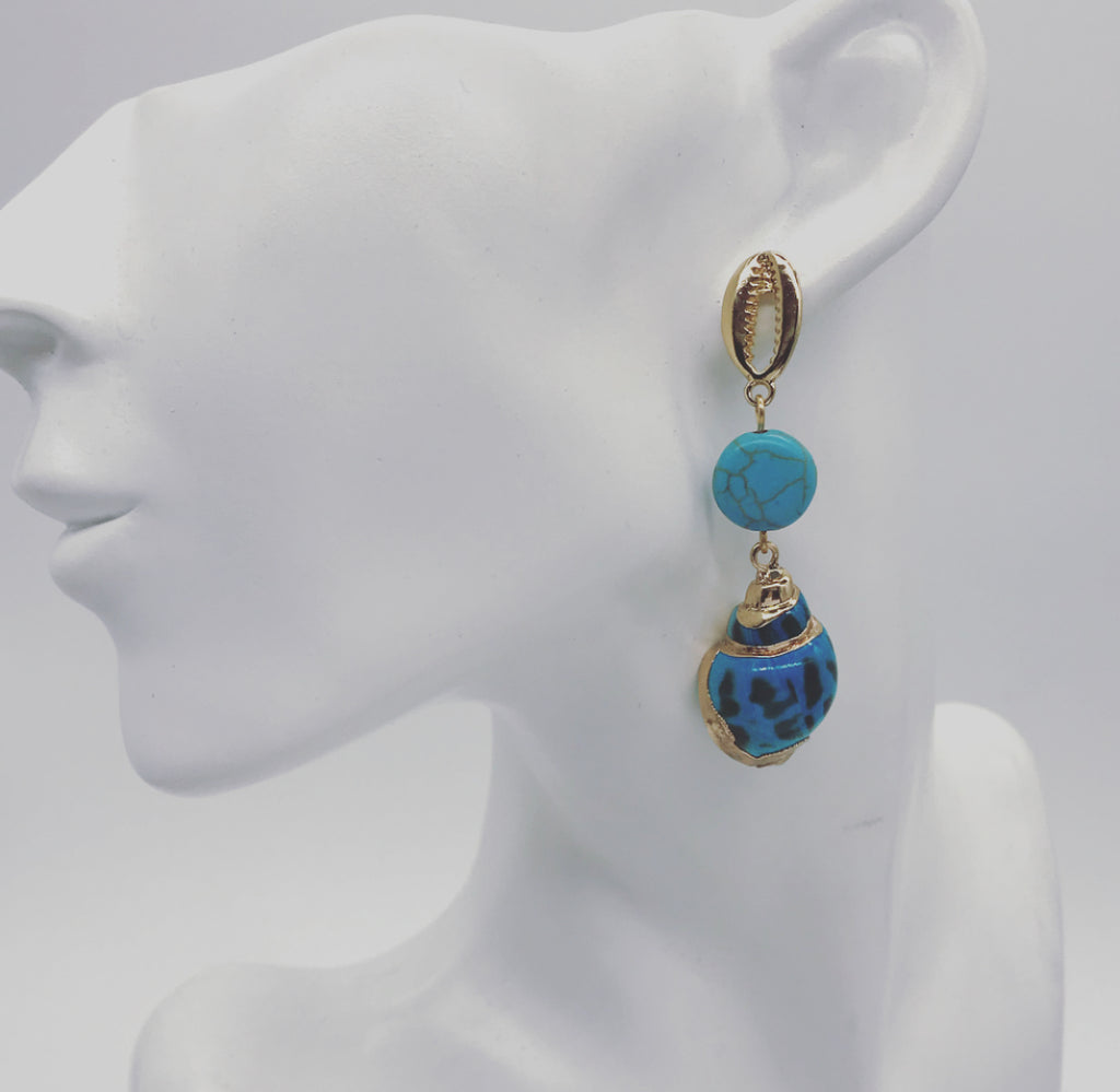 Turquoise Waters Shell Earrings