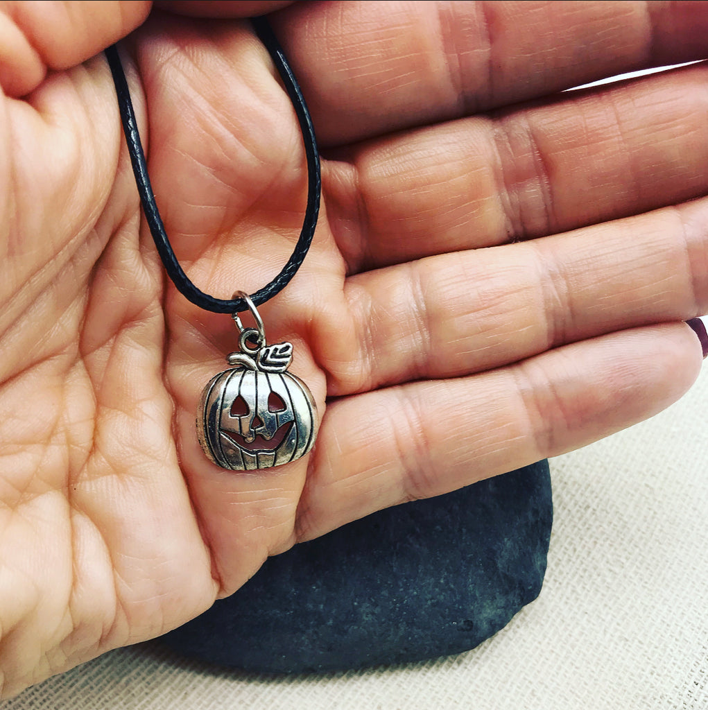 Pumpkin Patch Black Cord Necklace