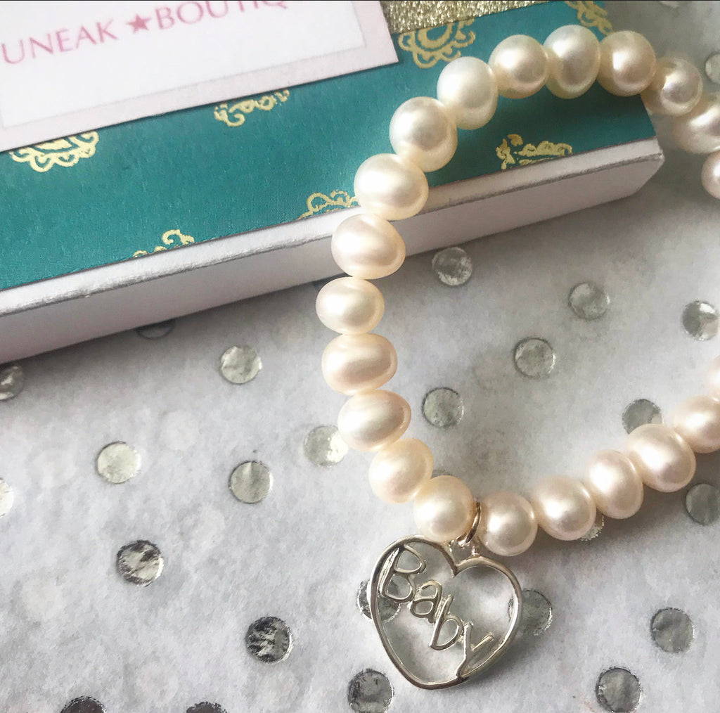 Baby Pearl Heart Bracelet 