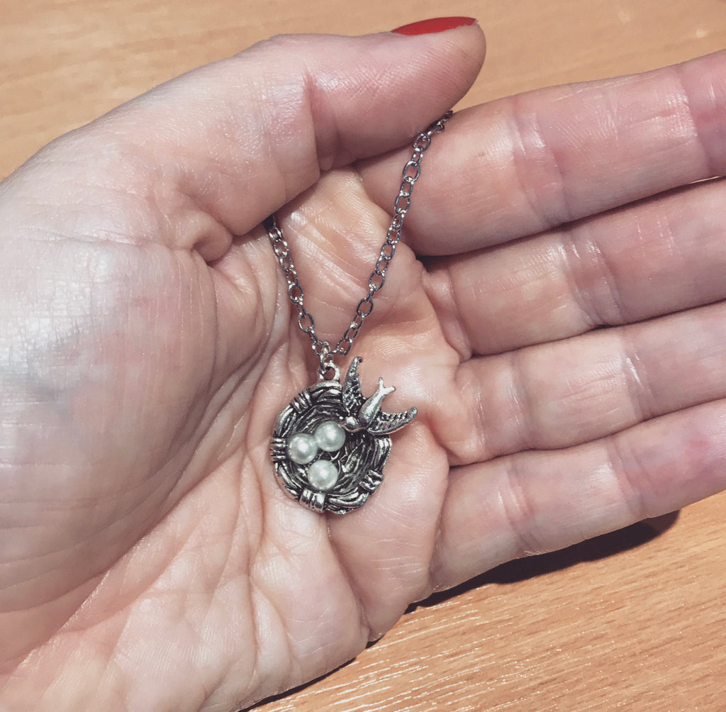Home is Your Nest Silver Pendant
