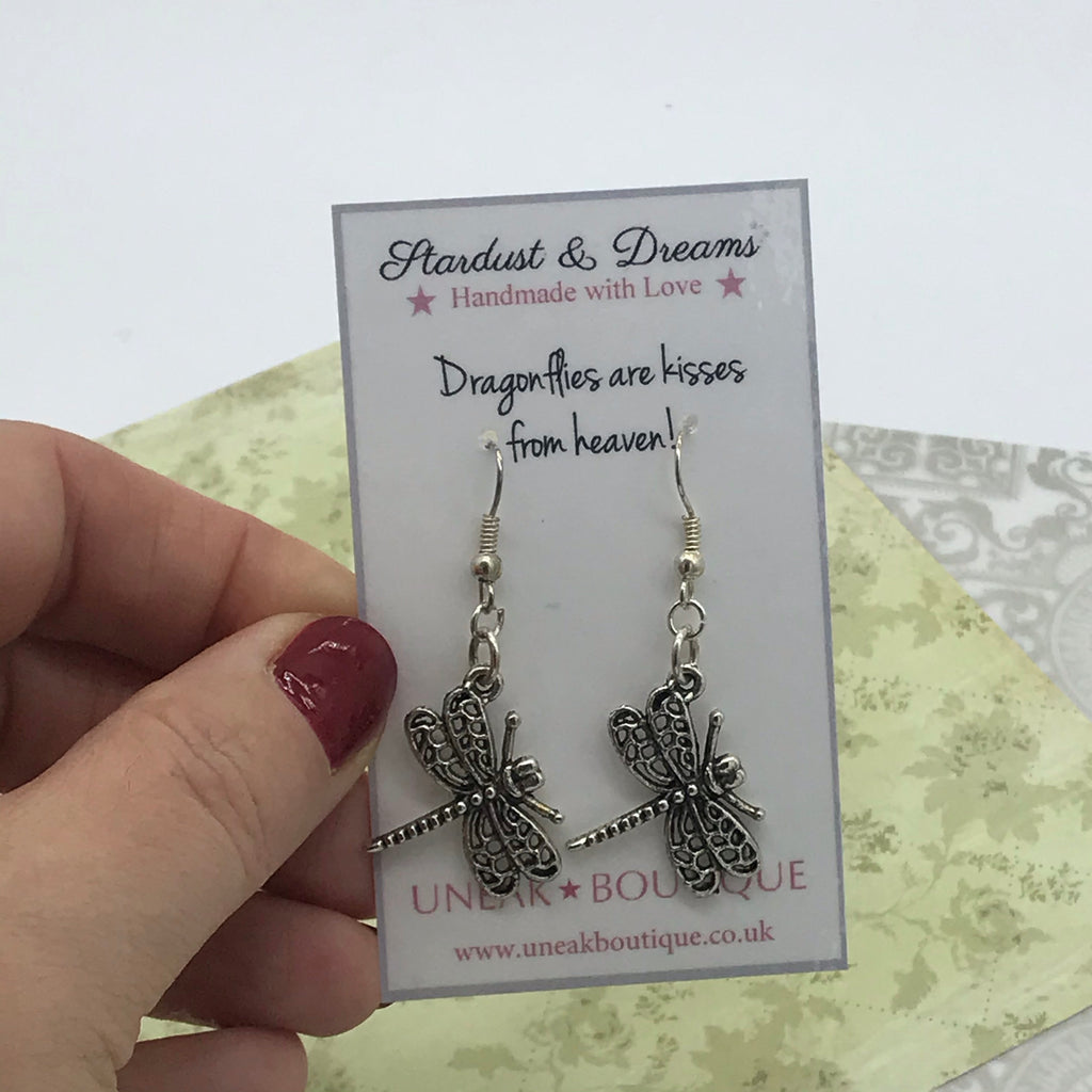 Silver Dragonfly Earrings