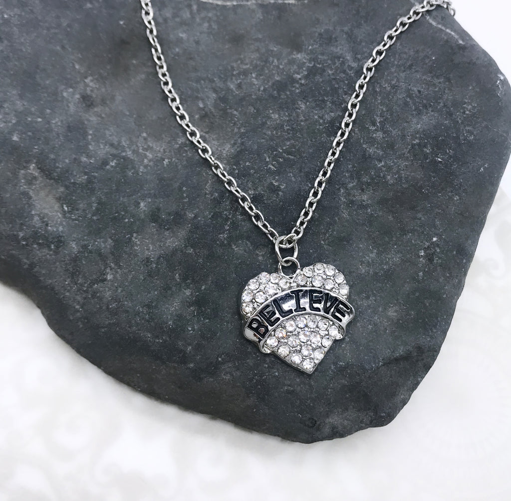 Believe Ice Crystal Heart Pendant