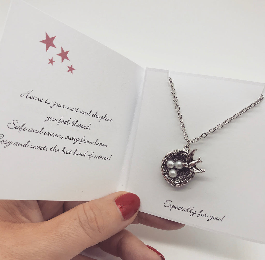Home is Your Nest Silver Pendant