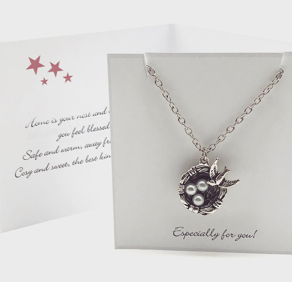 Home is Your Nest Silver Pendant