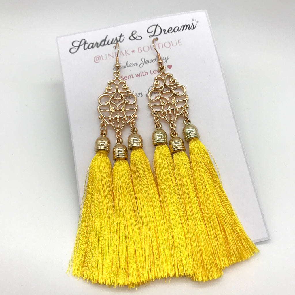 Goddess Golden Tassel Earrings