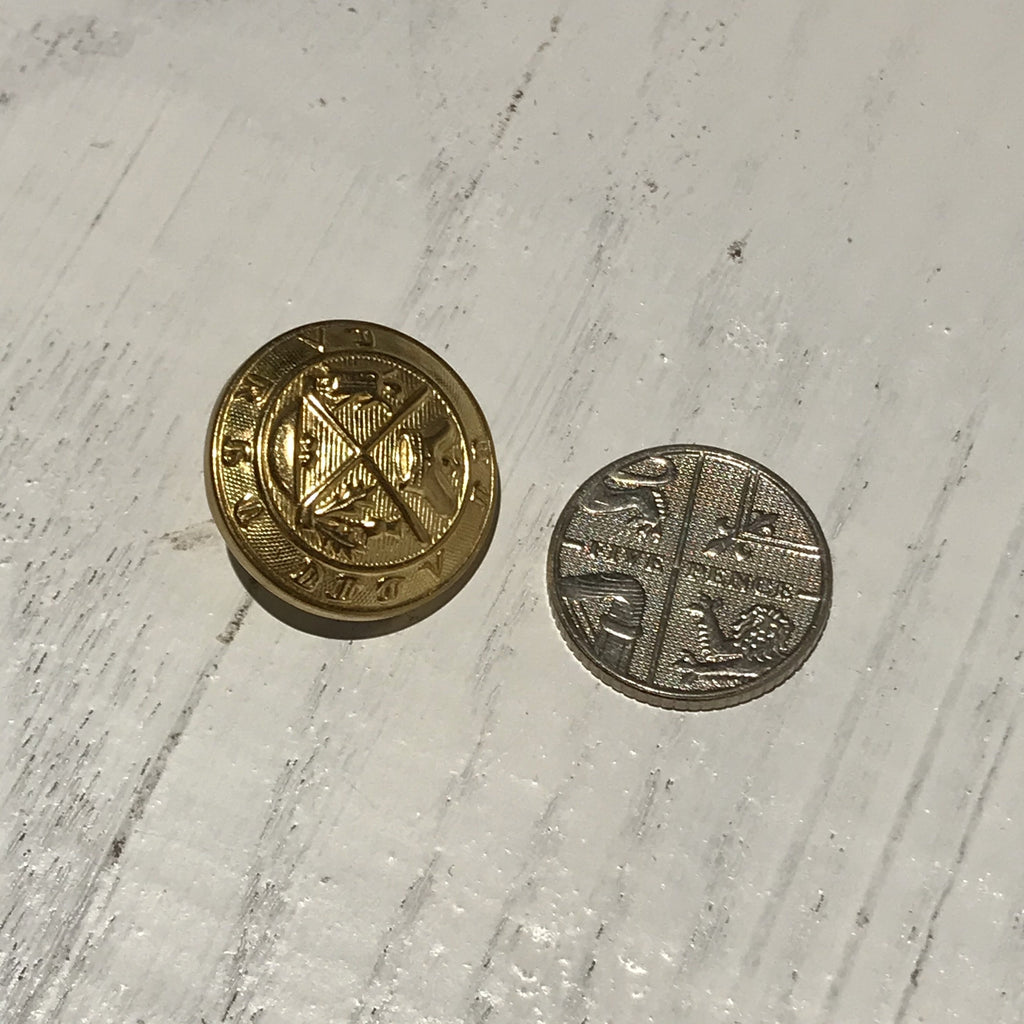 Vintage Gold Thistle Crown Military Style Buttons 