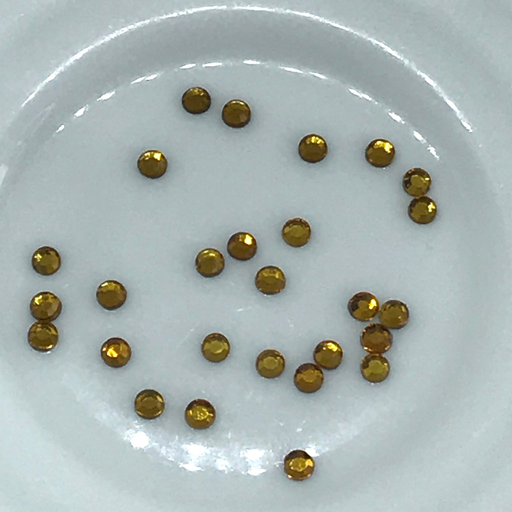 Golden Hotfix Crystal Rhinestones 3mm
