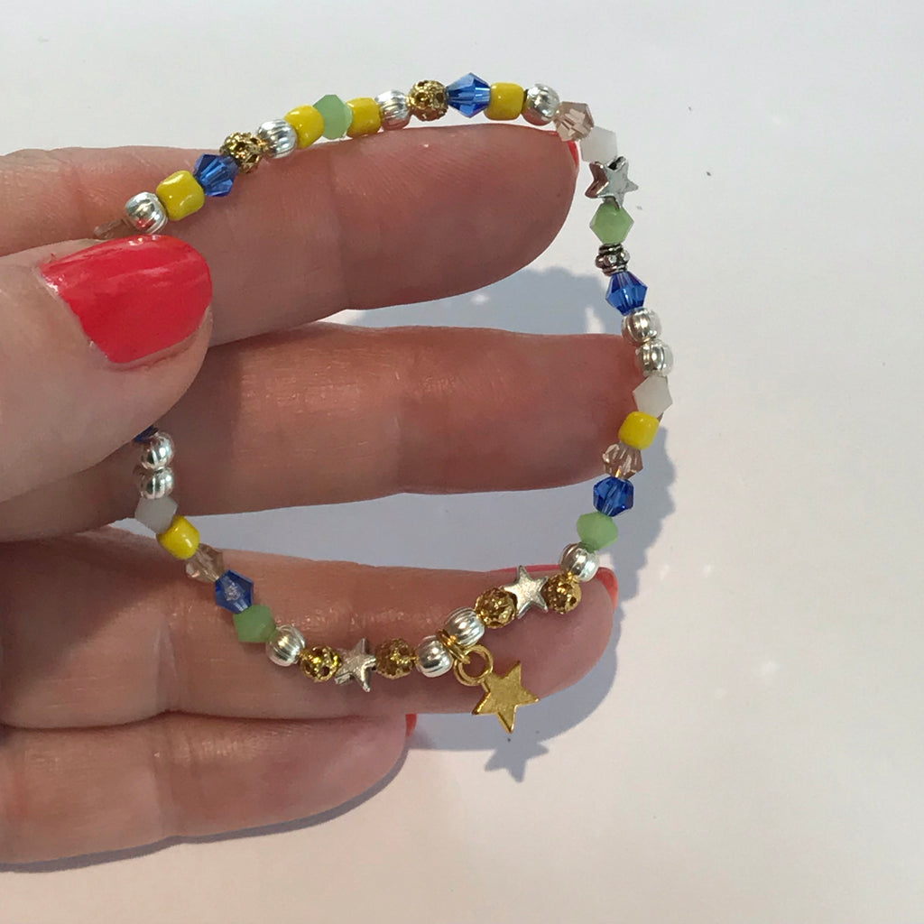 Sahara Blue and Gold Beaded Bracelet