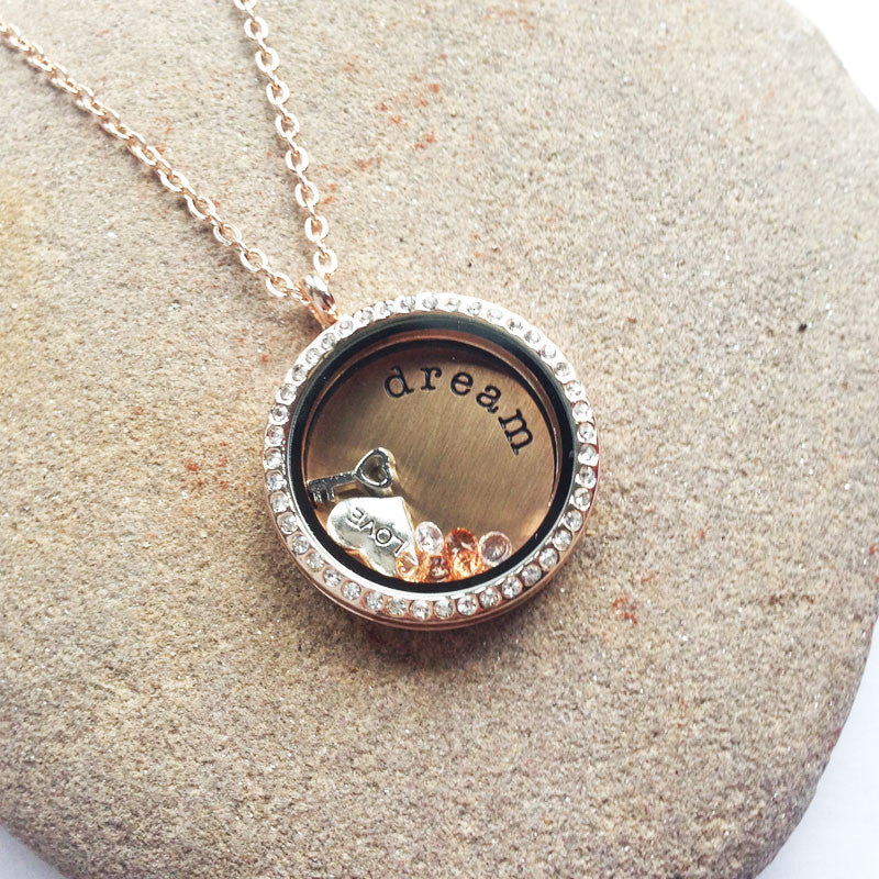 Just Dream Rose Gold Memory Locket with Floating Charms