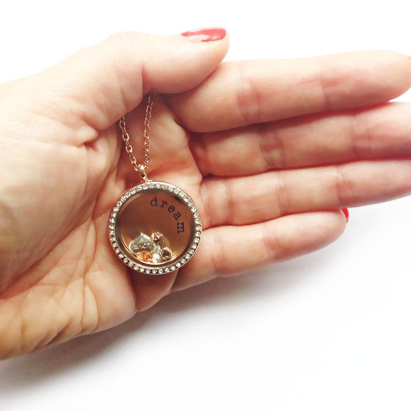 Just Dream Rose Gold Memory Locket with Floating Charms