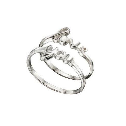 Love You Sterling Silver Ring Set