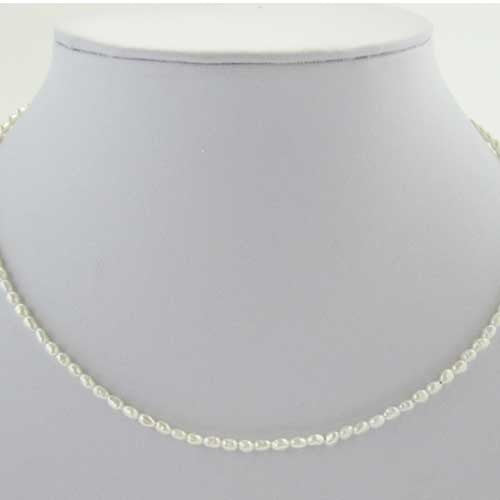 Slim White Freshwater Pearl Bridal Necklace