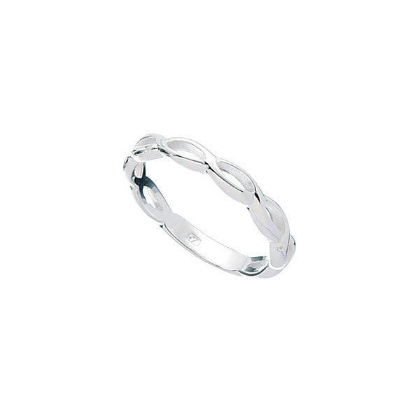 Kids Silver Ring with Open Plaited Design