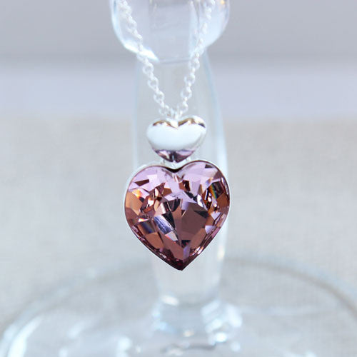 Pretty in Pink Crystal Heart Pendant