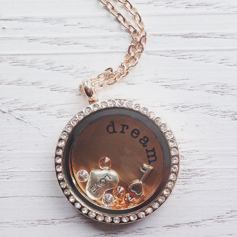 Just Dream Rose Gold Memory Locket with Floating Charms