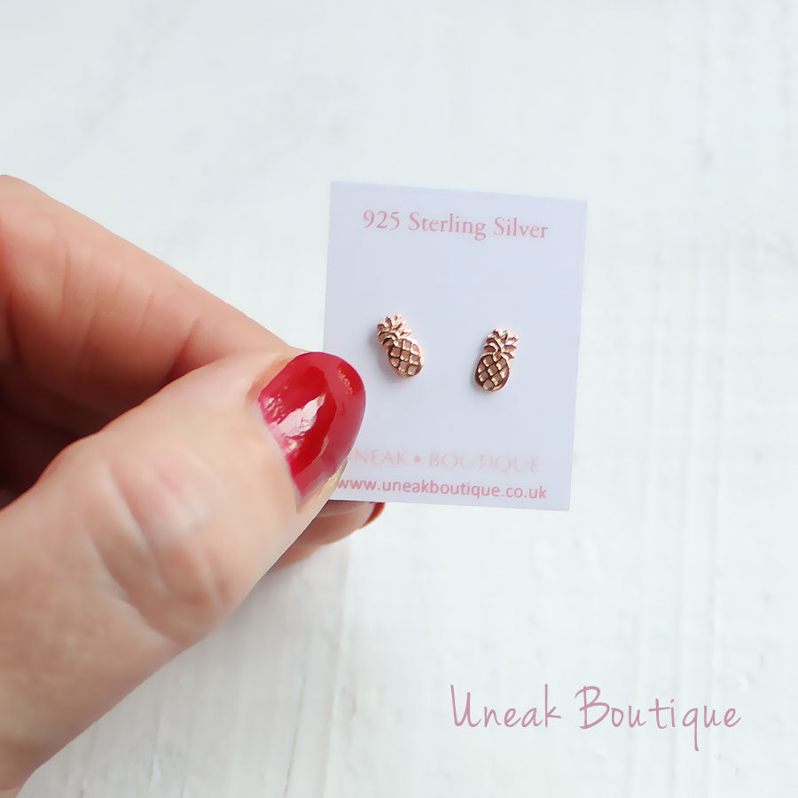 Rose Gold Pineapple Earrings