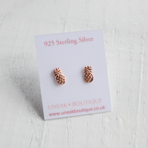 Rose Gold Pineapple Earrings