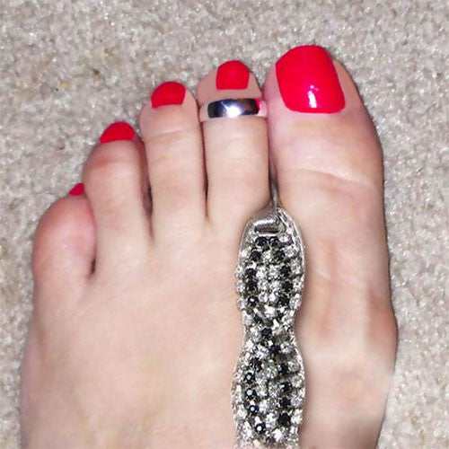 Plain Rounded Design Silver Toe Ring