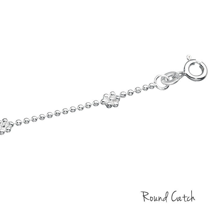 Silver Anklet with Flower and Heart design