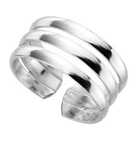 Three Band Silver Toe Ring