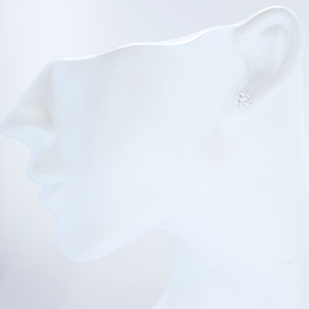 Checkerboard silver earrings