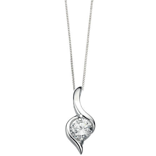 Sephora Cubic Zirconia Twist Silver Pendant