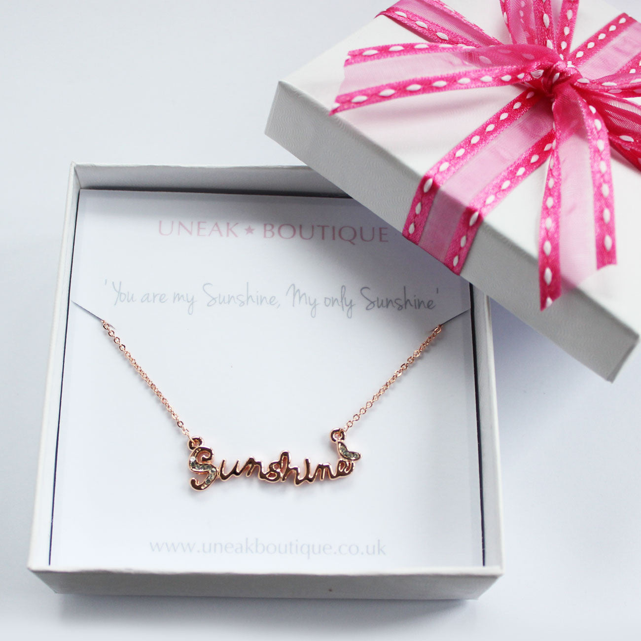 You Are My Sunshine Necklace - SB2602 - Polkadot Stripes