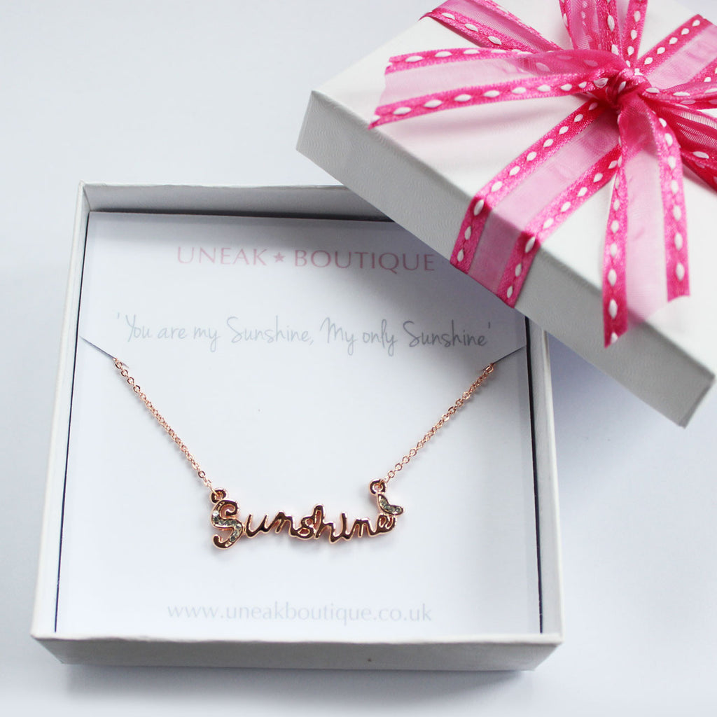 You are my Sunshine Rose Gold Plated Necklace